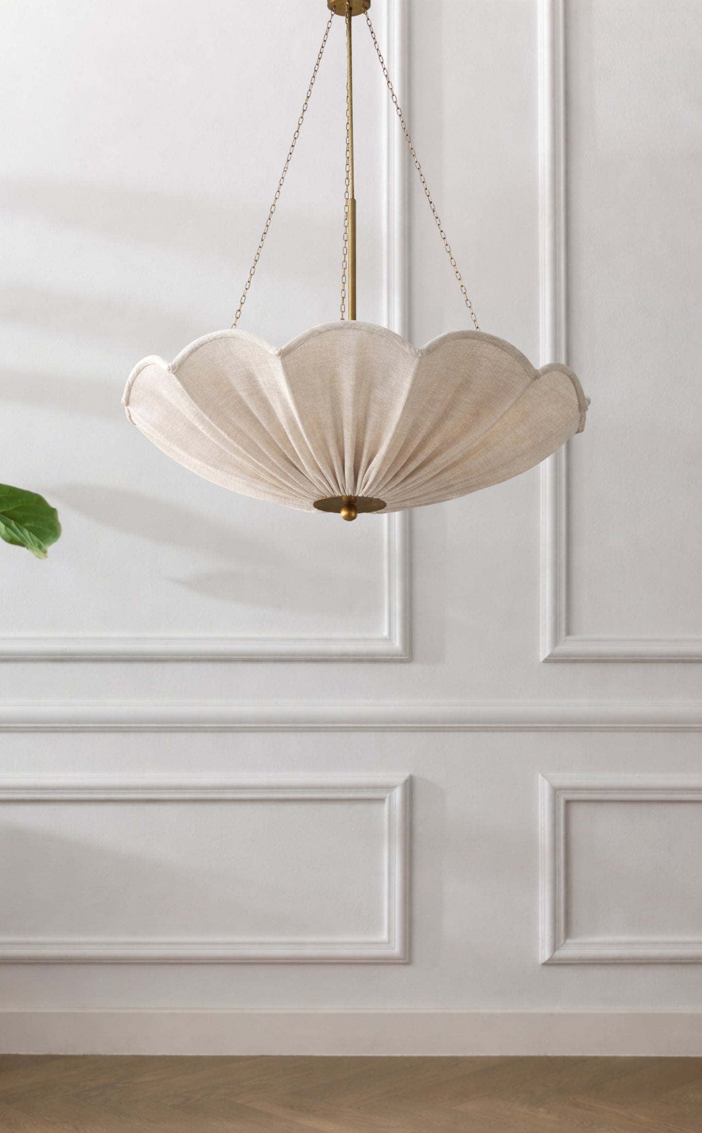 Riviera Linen Pendant - Solid brass