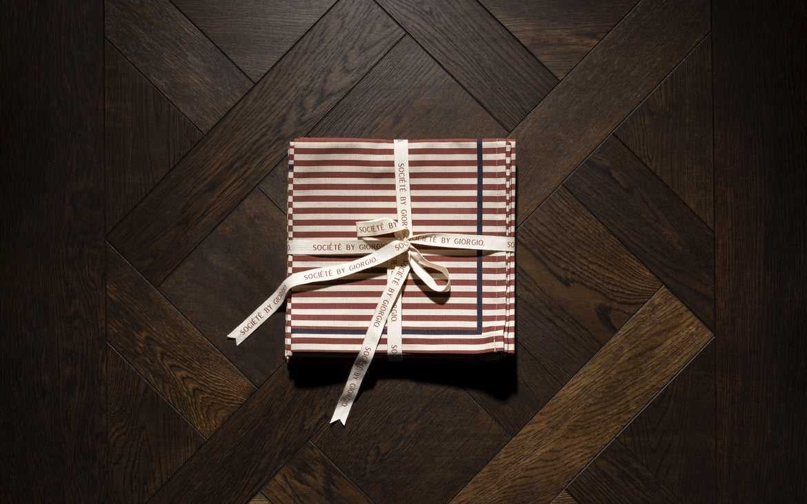 Red Pin Stripe Napkins - Sold Individually